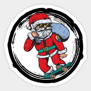 Santa Skateboarder Happy Christmas Merry Christmas Christmas Event Christmas Present Gift for Family for Dad for Mom for Friends for Kids Sticker